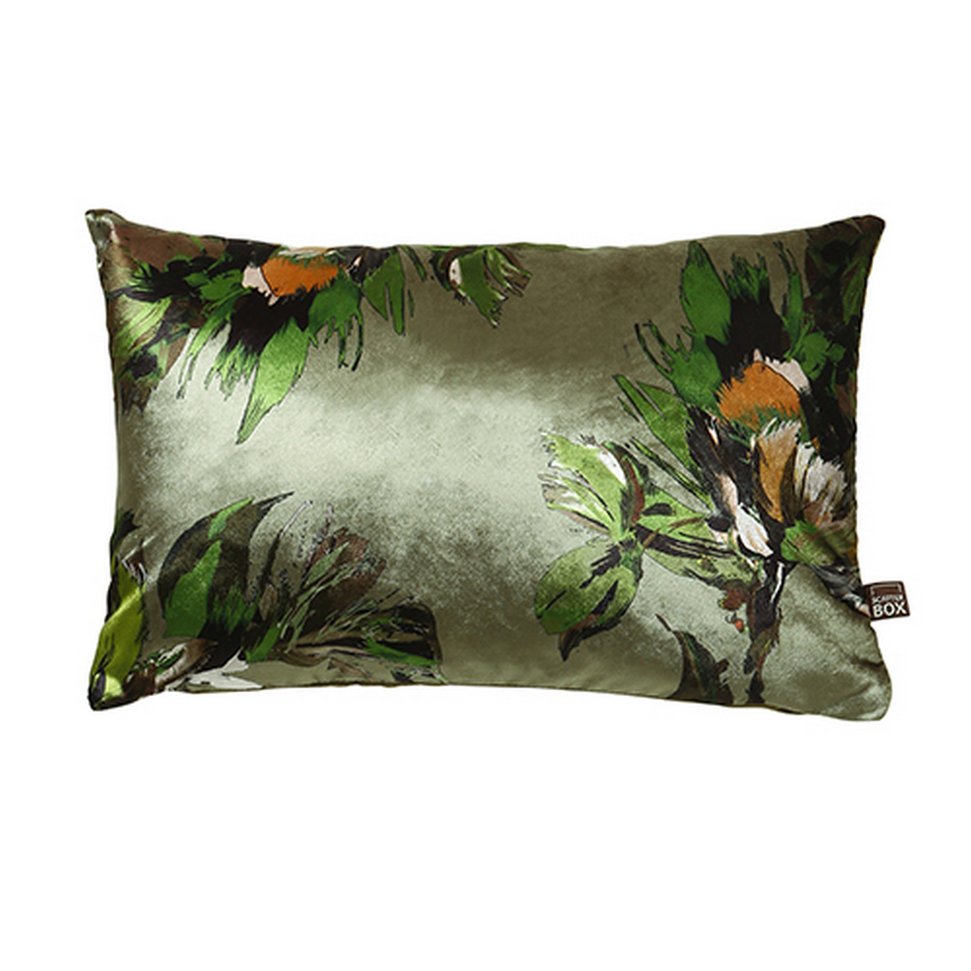 Adriana Floral Bolster Cushion In Green